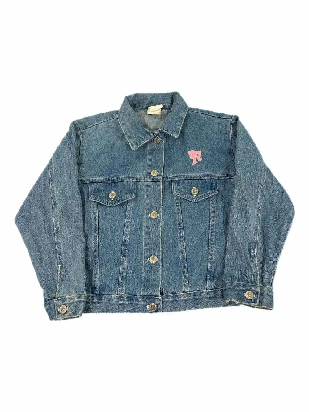 Vintage 1997 Mattel Barbie Embroidered Denim Jacket Girls